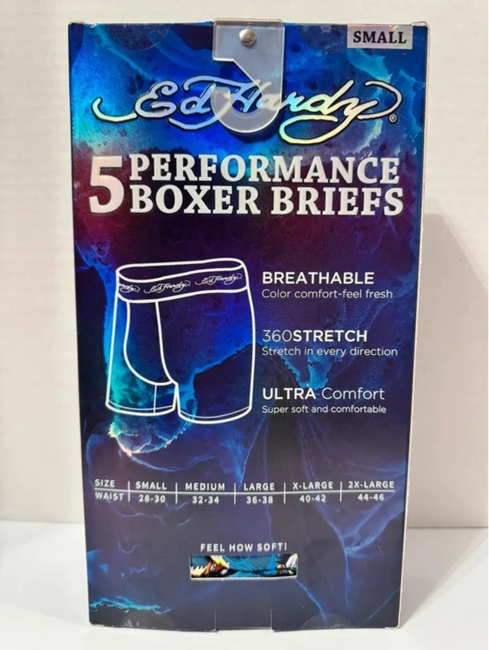 Ed Hardy Men’s Small 5pc Performance Boxer Brief Box Set NWT